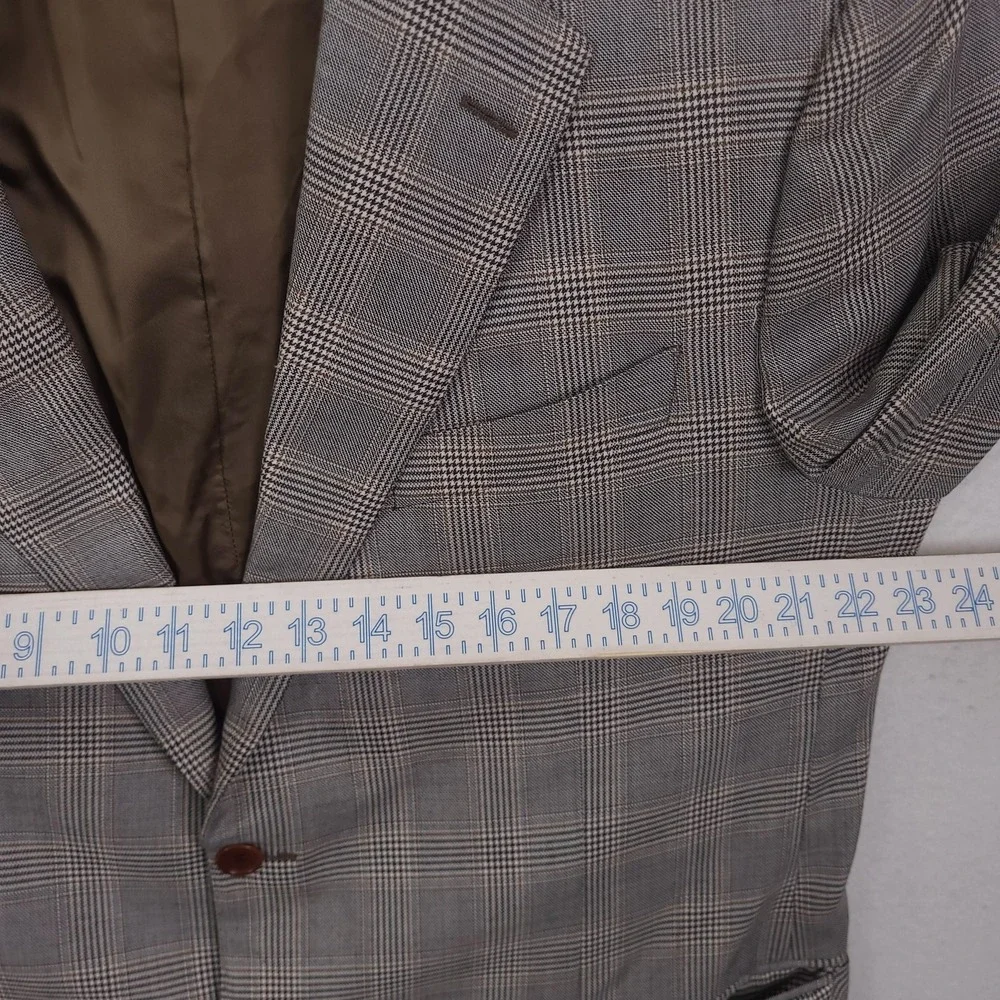 Trussini Blazer Mens 58 Gray Glen Plaid Wool Sport Coat Loro Piana Italy